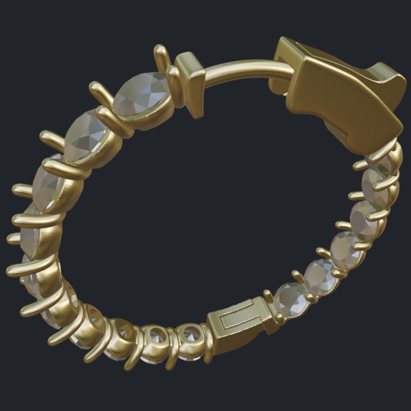 28.0 mm Tall Inside-Our Round Hoop Earrings - Dia Size 3.4mm - Top