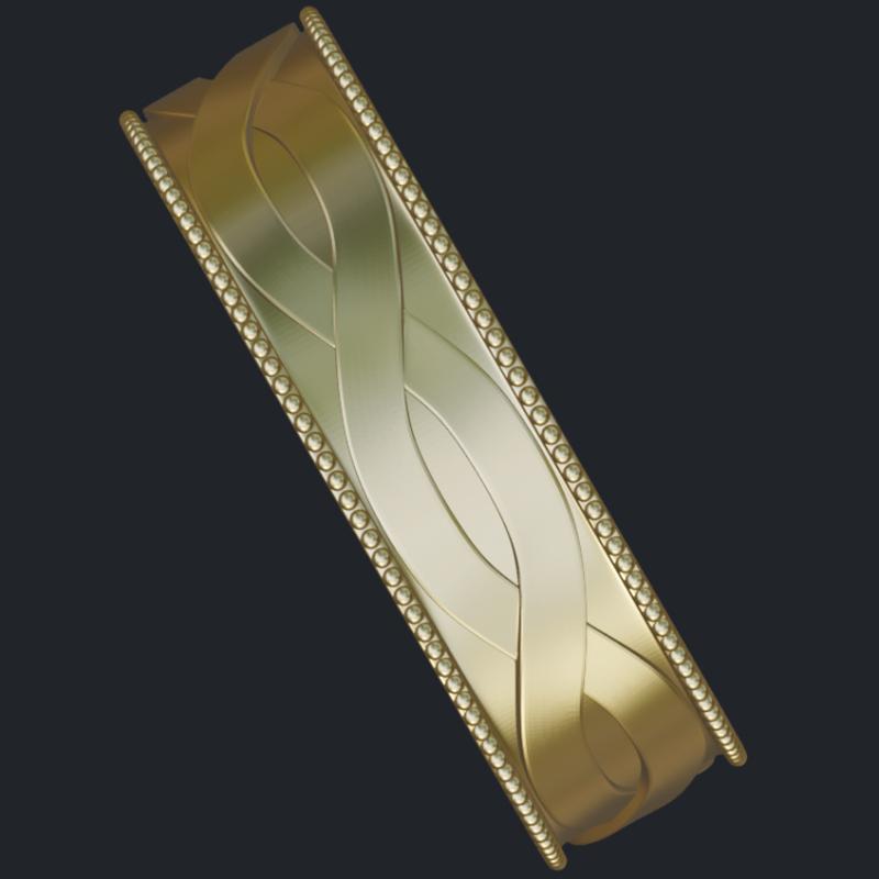Figure Eight Men's Ring With Milgrain - Top