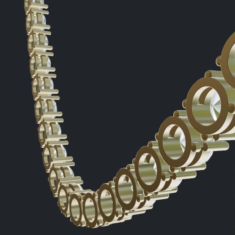 6.5 mm Round Diamond Necklace Link - Back