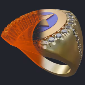 Star Medallion Ring - 3D