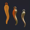 Italian Horn Pendants - 3D