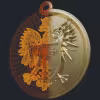 Small Polish Shield Pendant - 3D