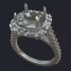 Cushion Cut Diamond Halo Ring - Main