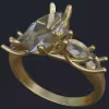 Engagement Ring with Shared Prongs for Side Stones - Main