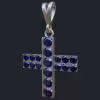 Sapphires Cross in 14k White Gold - Main
