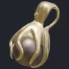 Pearl &amp;amp; Diamonds Octopus Pendant - Side
