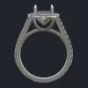 Cushion Cut Diamond Halo Ring - Profile