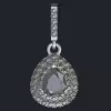 Pear Shape Diamond Halo Pendant - Front