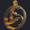 Ornate Circular Pendant - 3D