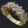Half Band With Baguettes And Round Diamonds - Main