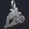 White Gold Lily Flower Lee Pendant - Main