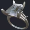 Tapered Setting Emerald Cut Diamond Ring - Main