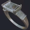East-West Emerald Cut Diamond Ring with Baguette Accents No Gallery - Main