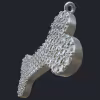 Dog Bone Diamond Pendant - Side