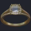 Halo Cushion Ring with Split Shank - Top