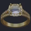 Larger Halo Cushion Ring with Split Shank - Top