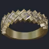 Half Band With Baguettes And Round Diamonds - Top
