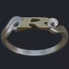 Ornate R Silver Ring - Top