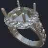 Cathedral Halo Engagement Ring With Round Gallery - Main