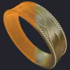 Figure Eight Men's Ring With Milgrain - 3D