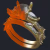 Matching Band with Marquise Accents - 3D