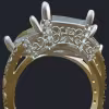 3 Stones Christian Ring - Profile