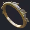 Matching Band with Marquise Accents - Side